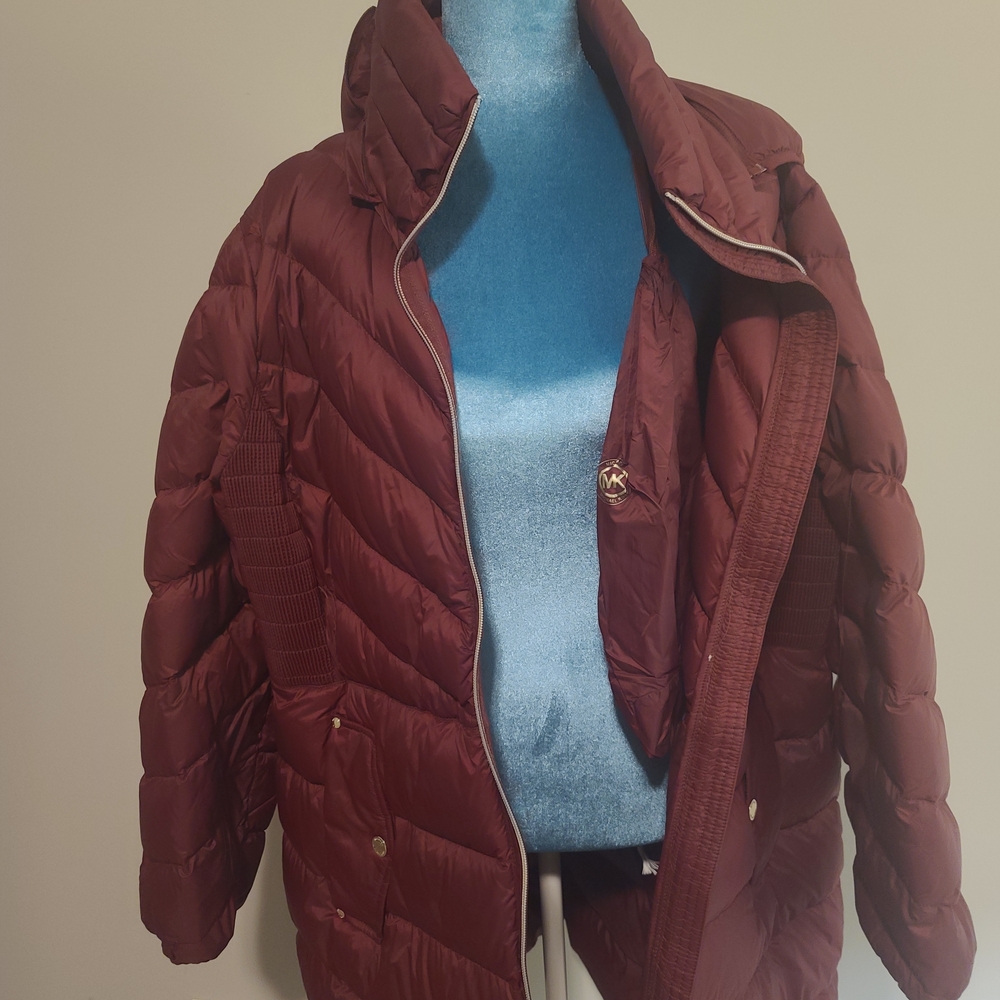 Michael Kors Deep Red Puffer Jacket